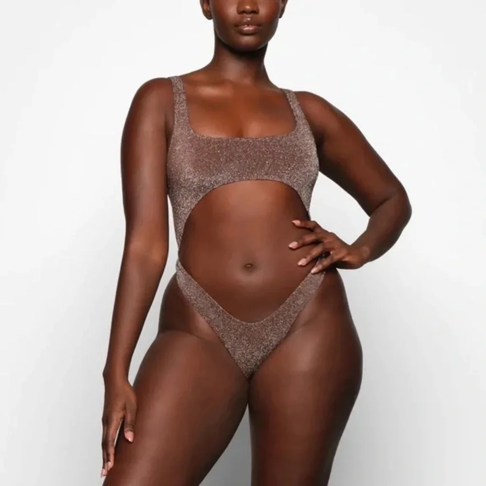 NWT Skims Glitter Monokini - Cocoa Brown - M - Picture 2 of 8